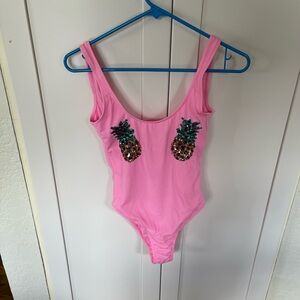 Topshop pineapple one piece. Size 4.